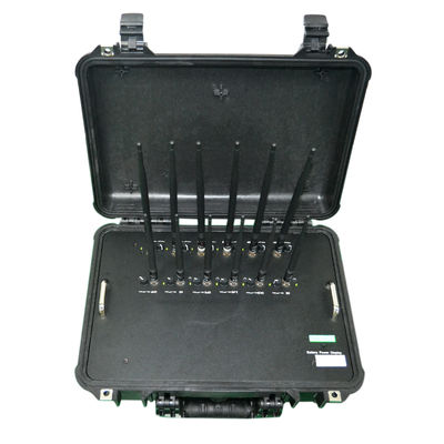 Build In Battery Anti Terrorism Equipment Suitcase Handheld Jammer With WIFI UHF VHF Signals