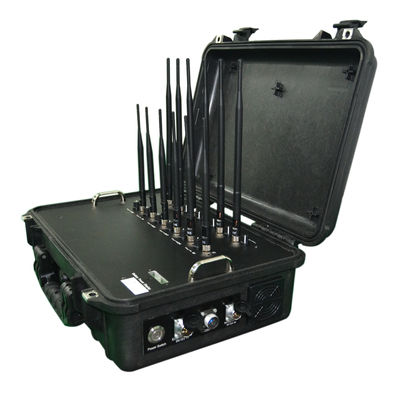 Build In Battery Anti Terrorism Equipment Suitcase Handheld Jammer With WIFI UHF VHF Signals