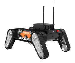 Medium sized double swing arm tracked robot chassis