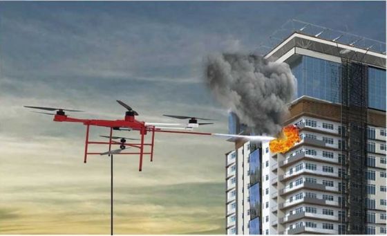 16m / S Tethering Power System Fire Fighting Uav